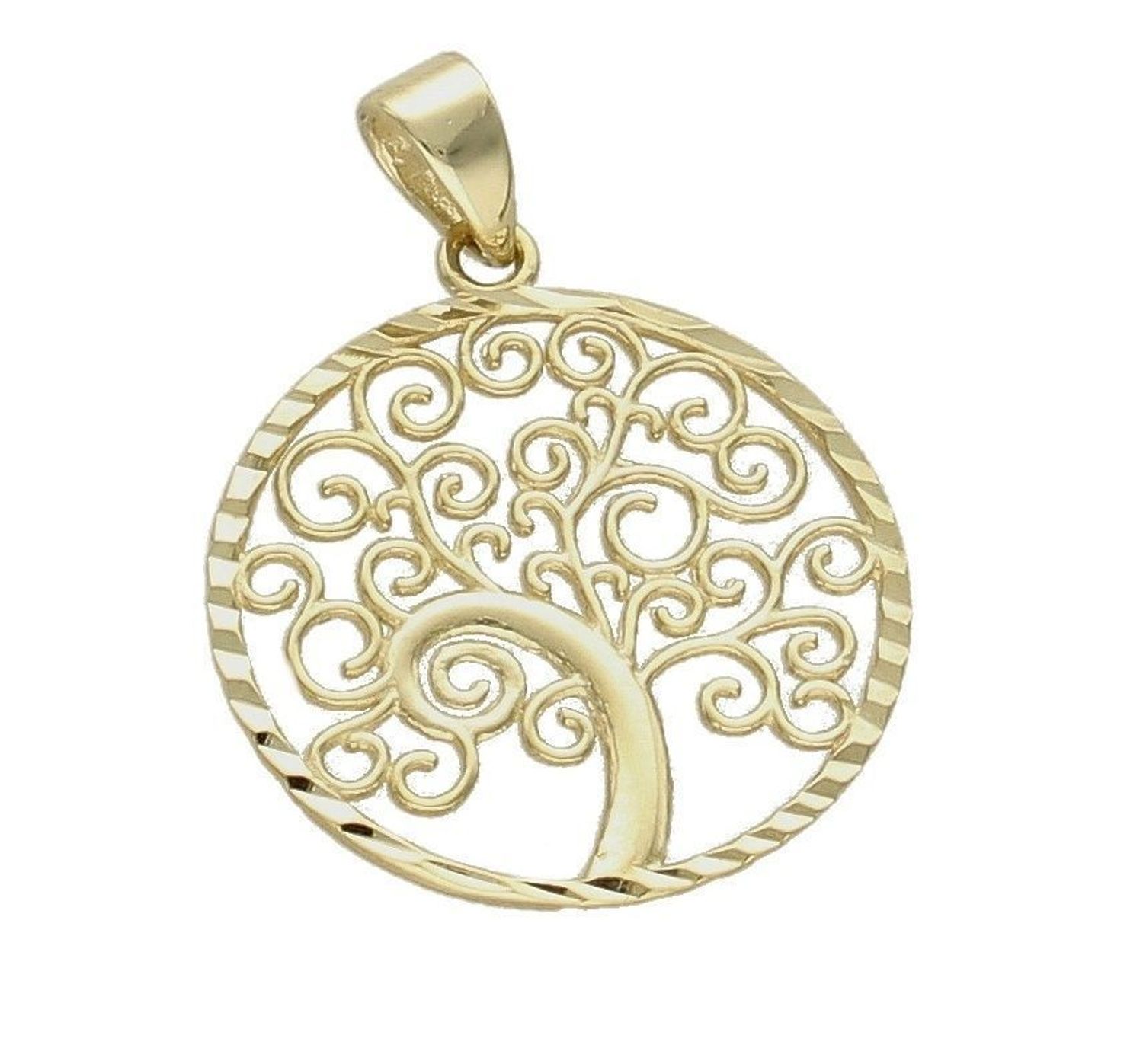 Złota zawieszka 'Drzewko szczęścia grawerowane' ZA 4693A 333. Nowoczesna zawieszka złota. Zawieszka drzewko szczęścia grawerowana. Zawieszka złota damska. Zawieszka złota na prezent. Zawieszka złota.jpg